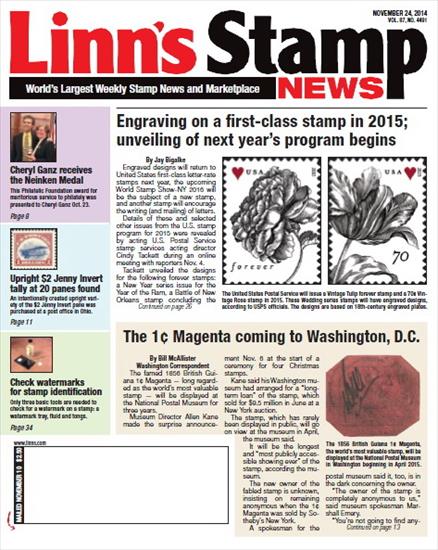 Poster - LINNS STAMP NEWS 2014.11.24 Vol.87 No. 4491 Worlds Largest Weekly Stamp News and Marketplace 2014, PDF.jpg